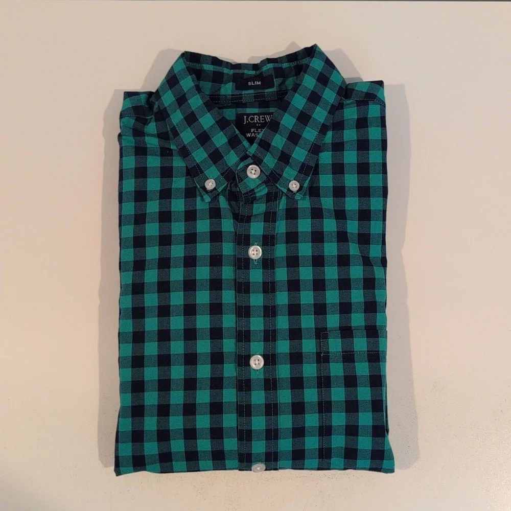 J. Crew Men's Medium Slim Fit Flex Washed Long Sleeve Button Down Style #BE208 - Picture 7 of 15